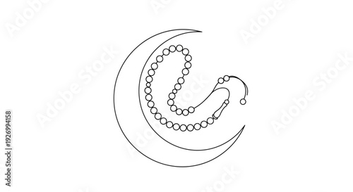 Elegant pearl necklace on a modern abstract background