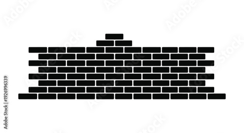 A stark black brick wall is depicted in a minimalist style creating a bold silhouette high quality professional detailed modern elegant