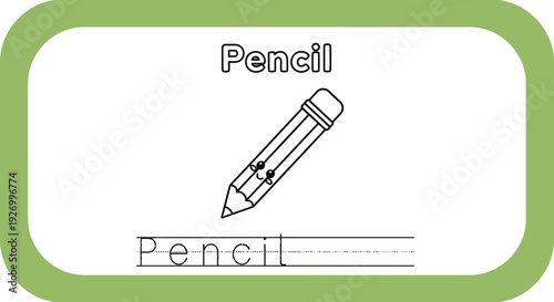 Pencil Coloring Page for Kids Education