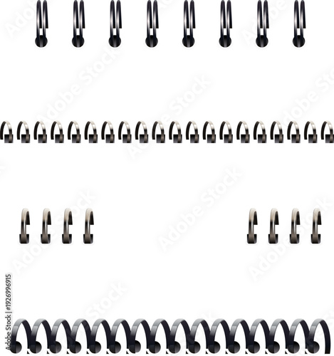Spiral and Wire Notebook Binding Coils Set in Multiple Colors