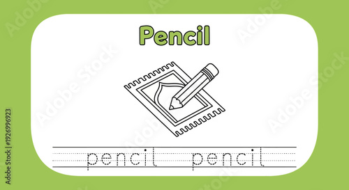 Pencil tracing worksheet for kids learning to write