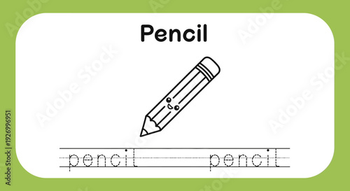 Pencil Tracing Worksheet for Kids Learning
