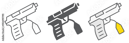 Evidence line icon, law and crime, gun sign, vector graphics, a linear pattern on a white background.