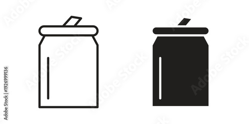 Soda can icon vector on trendy design. Outline vector stock illustration.