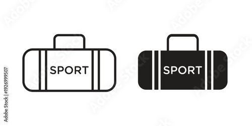 Sports bag icon vector on trendy design. Outline vector stock illustration.