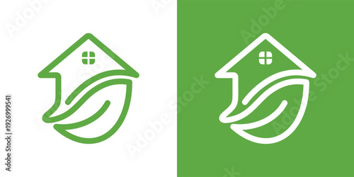 EcoFriendly Home Logo Sustainable Living and Green Design Concept.