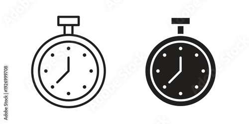 Stopwatch icon vector on trendy design. Outline vector stock illustration.