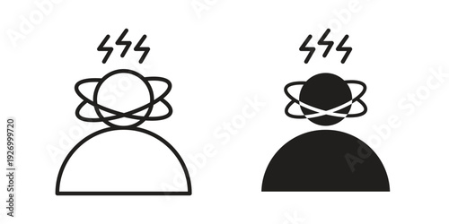 Stress icon vector on trendy design. Outline vector stock illustration.