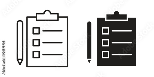 Survey icon vector on trendy design. Outline vector stock illustration.