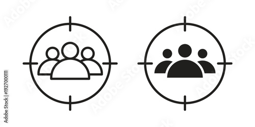 Target audience icon vector on trendy design. Outline vector stock illustration.