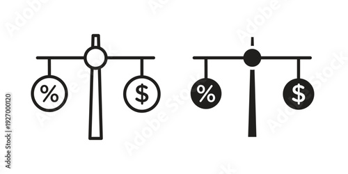 Taxes icon vector on trendy design. Outline vector stock illustration.