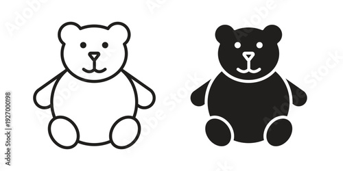 Teddy bear icon vector on trendy design. Outline vector stock illustration.