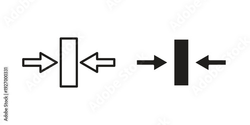 Thickness icon vector on trendy design. Outline vector stock illustration.