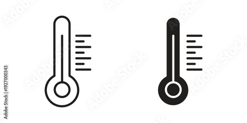 Thermometer icon vector on trendy design. Outline vector stock illustration.