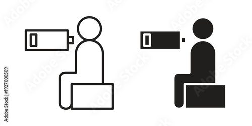 Tired person icon vector on trendy design. Outline vector stock illustration.