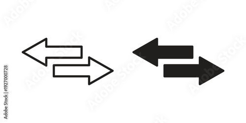 Transfer icon vector on trendy design. Outline vector stock illustration.