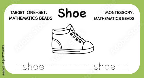 Shoe tracing worksheet for kids learning