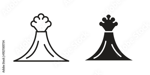 Volcano icon vector on trendy design. Outline vector stock illustration.