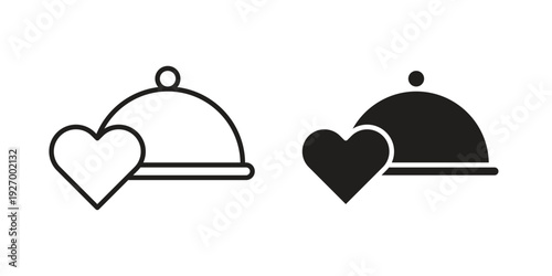 Wedding dinner icon vector on trendy design. Outline vector stock illustration.