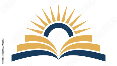 An open book symbolizing enlightenment and knowledge with a radiant sunburst above