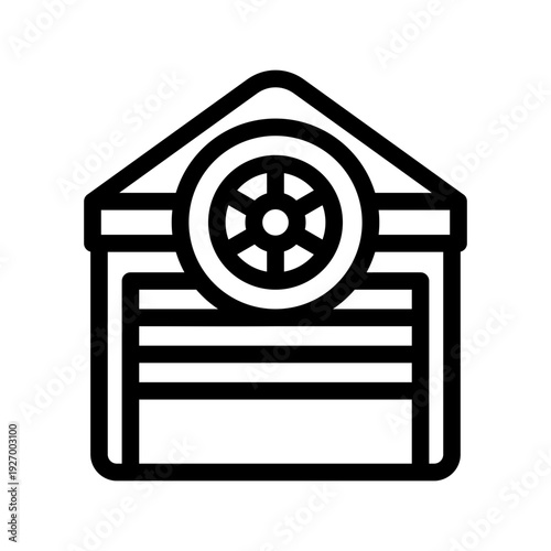 Car service line icon illustration by Transport icon set