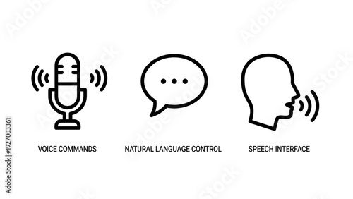 Speech Interface and Voice Command Icon Set for Natural Language Control and Smart Home Technology