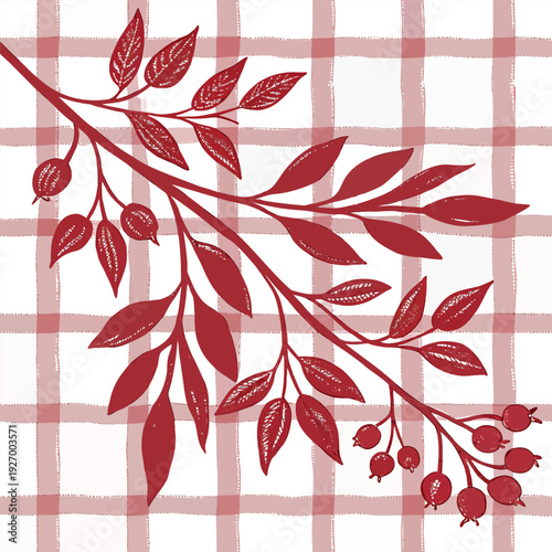Seamless Red Watercolor Gingham Check Pattern – Hand Painted Picnic Tablecloth Style Vector Background
