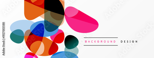 Abstract colorful shapes overlap, creating dynamic visual texture. Modern design element for backgrounds, banners, presentations.