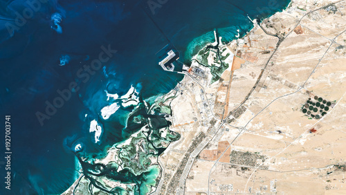 Foto Abu Dhabi on open data satellite image