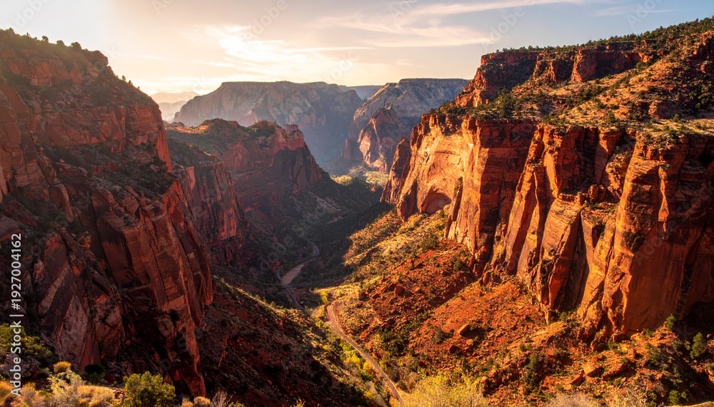 Naklejka premium Schlucht im Abendrot