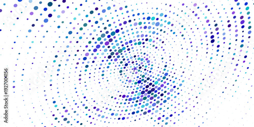 Digital technology pattern background. Glowing blue dotted circle wallpaper. Abstract dot round grid backdrop for business, science, healthcare, medicine, finance design. Vector eps10