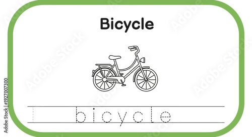 Bicycle coloring page for kids education