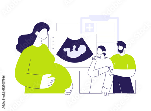 Surrogate mother abstract concept vector illustration.