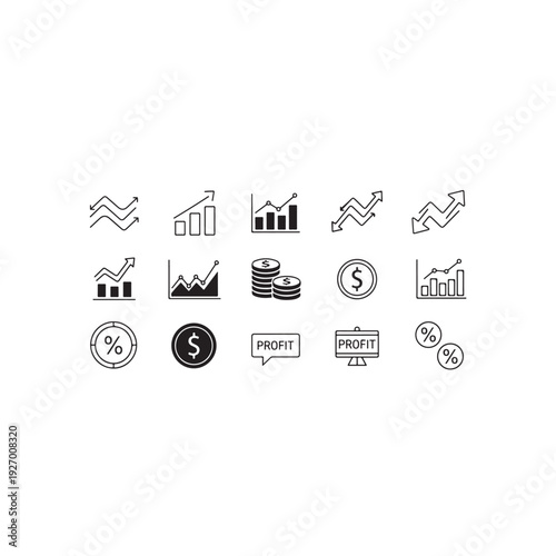 Design Thinking and Strategy Line Icon Set - Innovation, Planning, and Creative Process Concepts