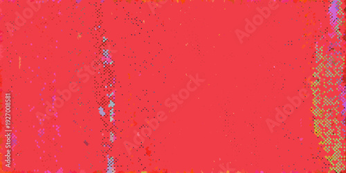 Abstract digital glitch art with a predominantly red color scheme