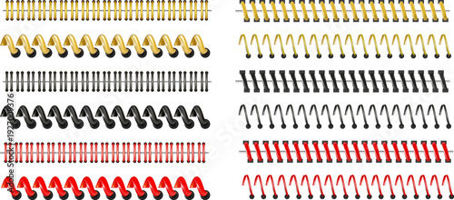 Spiral and Wire Notebook Binding Coils Set in Multiple Colors