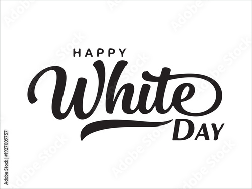 Happy White Day Greeting Card Design With Elegant Script Typography