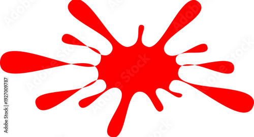 Red paint blot vector illustration, abstract splatter shape with energetic feel, isolated on clean white background