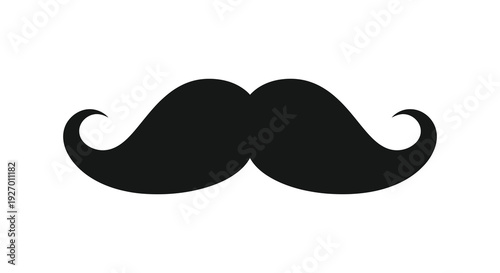 A striking black silhouette of a classic handlebar mustache elegantly shaped and defined silhouette high quality professional detailed