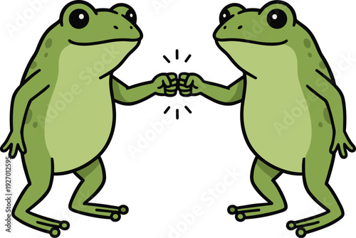 Frog Fist Bump Vector Illustration