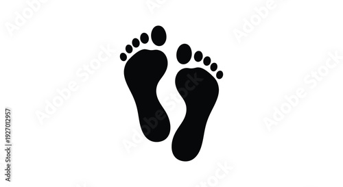 A stark black and white depiction of two human footprints creating a minimalist aesthetic silhouette high quality professional