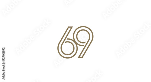 Gold and Black Number Sixty Nine.