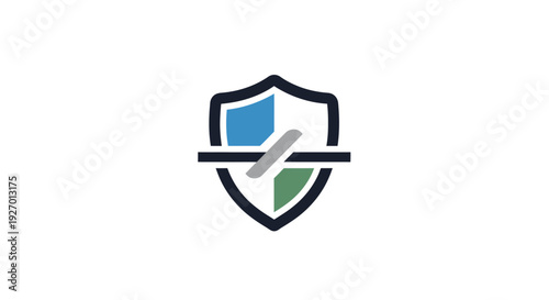 Shield Logo with Sword Emblem Design.