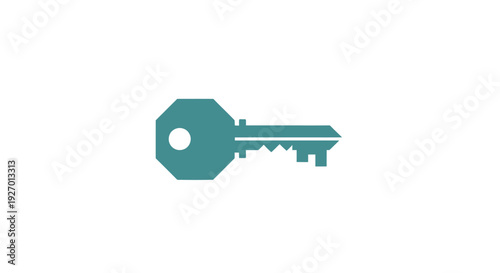 Teal Colored Key Icon Illustration Design.