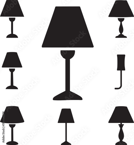Set of modern lamps vector illustration for home and interior decor