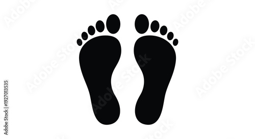 A stark depiction of two human footprints shown in a minimalist black style silhouette high quality professional detailed