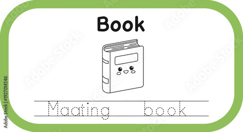 Cute book illustration for kids learning