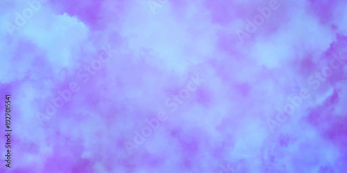 Natural sky beautiful blue and white texture background. Creative and painted cloudy sky blue watercolor background. Gradient color splashing on textured paper. 