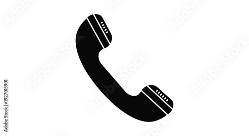 A stark black silhouette of a vintage telephone handset showcasing a classic communication tool silhouette high quality professional
