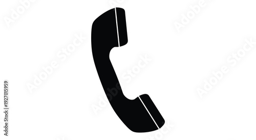 A stark black outline presents a classic telephone handset emphasizing communication and connection silhouette high quality professional detailed